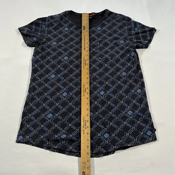 Scotch & Soda Men's Cotton Jersey Crew Neck Geometric Blue AOP Printed T-Shirt L - Picture 6 of 12